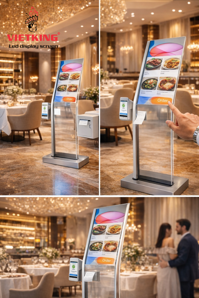 Trải nghiệm order tự động đỉnh cao từ Kios OLED trong suốt